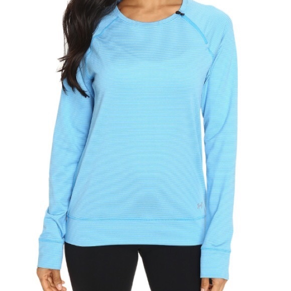 UA ColdGear CozyZip Crew Microstripe Blue - Picture 9 of 9